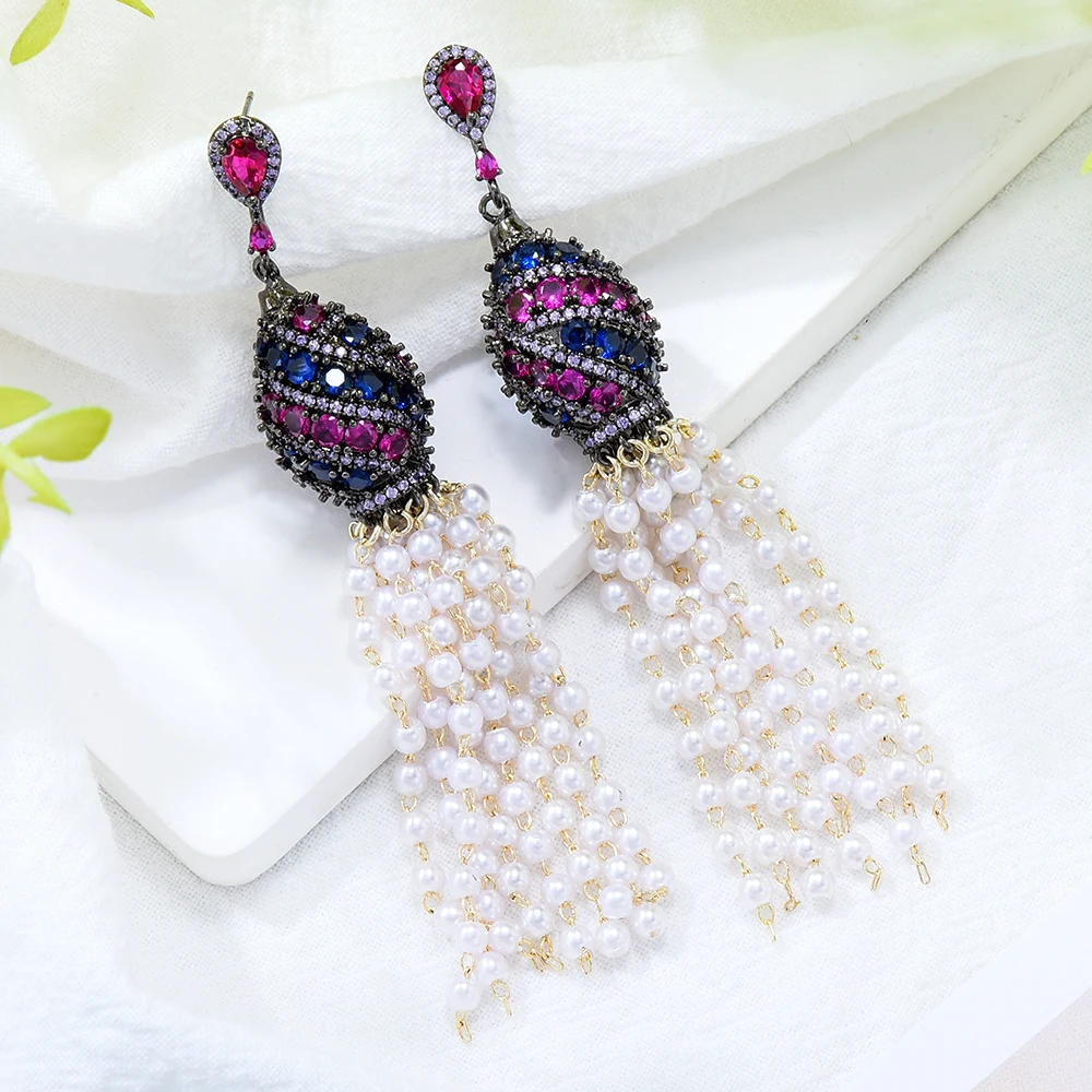 

Soramoore Luxury Trendy Pearls Drop Earrings Bridal Wedding Women Daily Fashion Charm Gorgeous Fashion High Quality New HOT