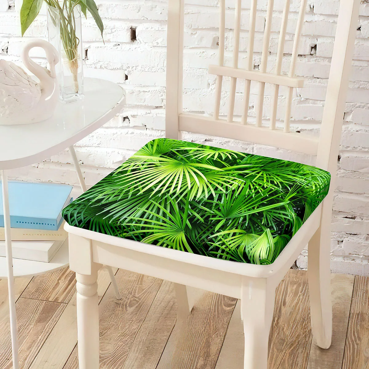 Memory Foam Chair Pad Seat Cushion Green Leaf of Tropical Palm