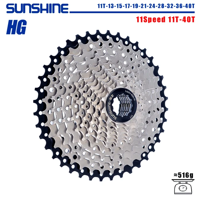 SUNSHINE Bicycle Cassette 8/9/10/11/12 Speed Mountain Bicycle Freewheel Bicycle Sprocket HyperGlide system For Shimano/SRAM 11 Speed 11T-40T