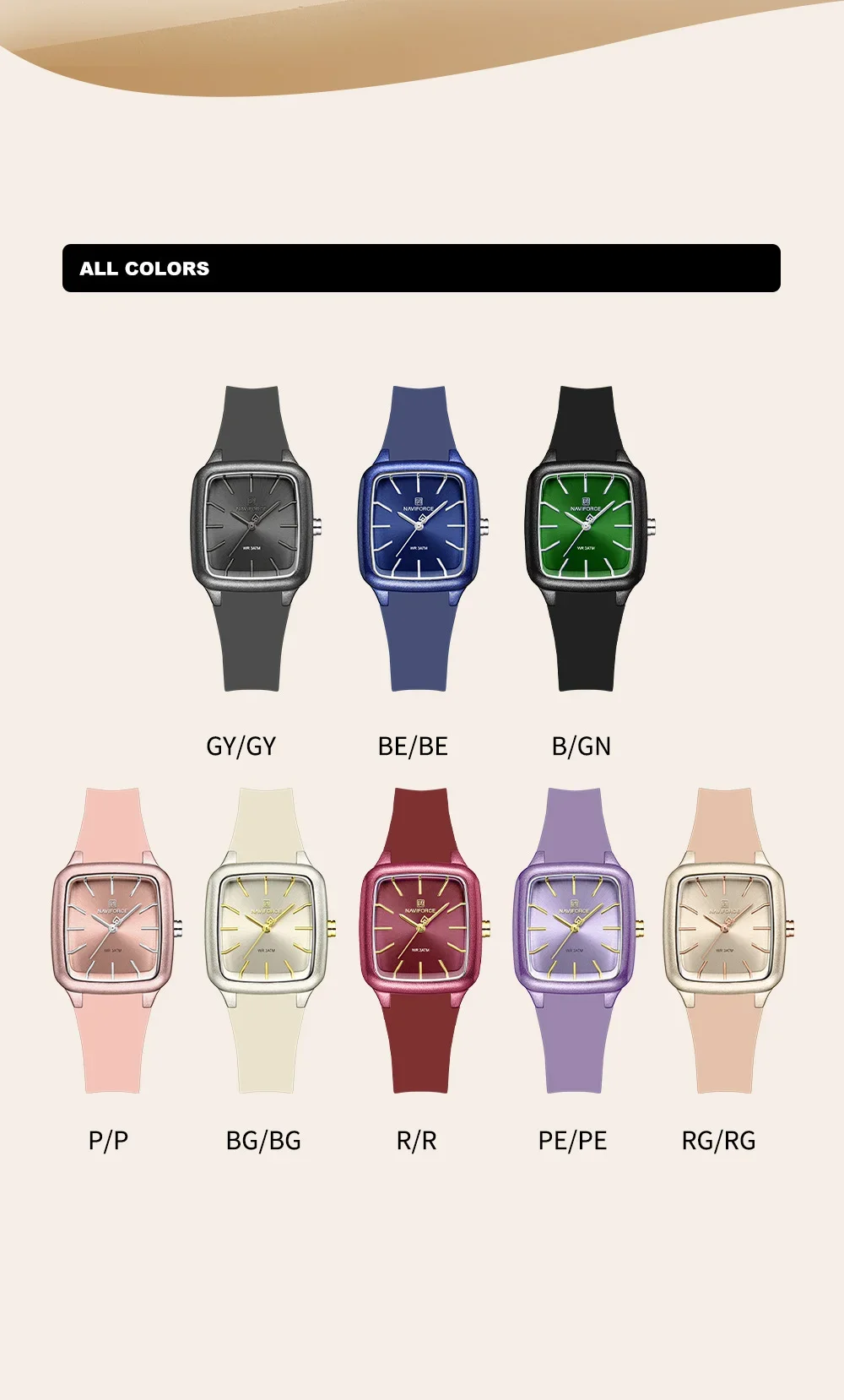 NAVIFORCE NF5055 ساعة يد كوارتز نسائية خفيفة الوزن...