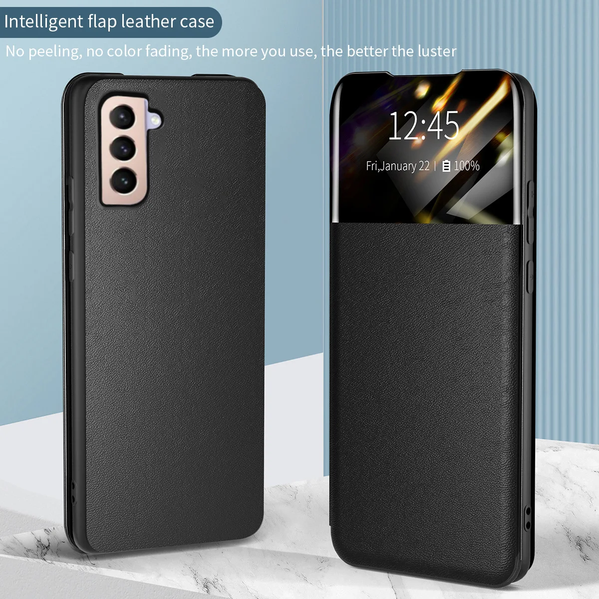 Case For Samsung Galaxy S23 S22 Ultra S21 FE Shockproof View Leather Flip  Cover