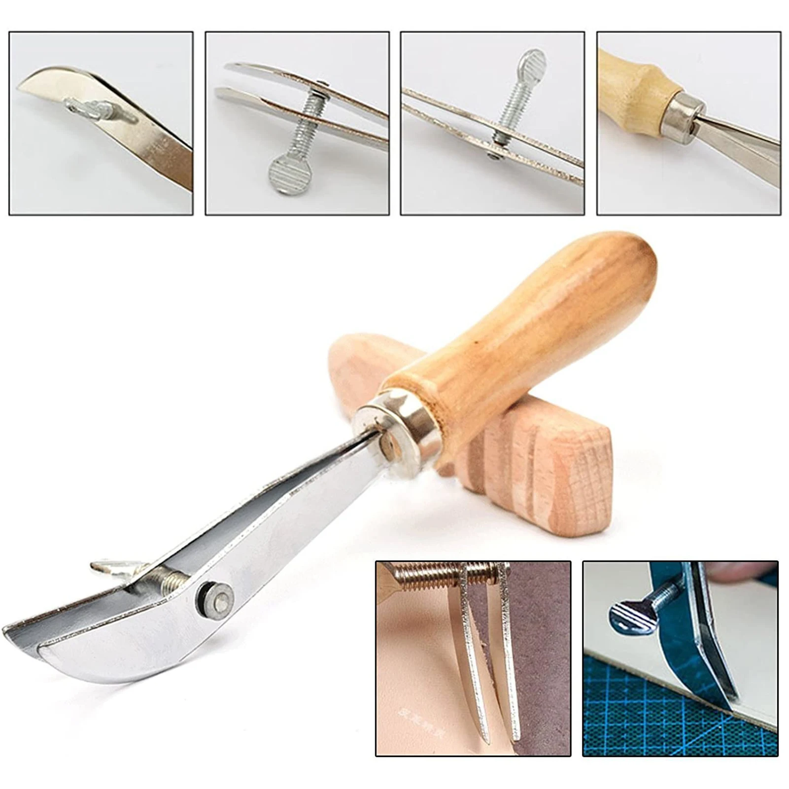Leather Sewing Tools Craft DIY Hand Stitching Kit Groover Awl Waxed Thimble