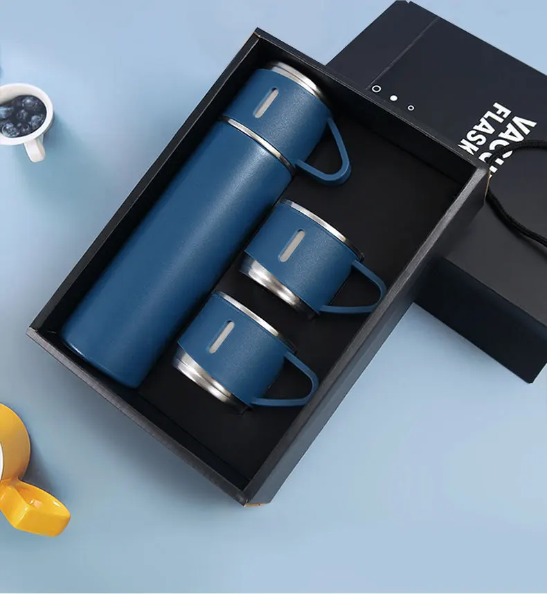Description Picture 6 of item304 stainless steel thermos cup teacup cup three cover business gift box set outdoor cup activity gift