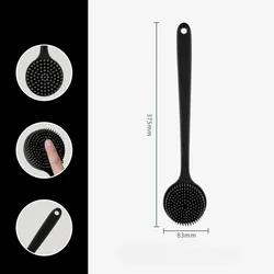 Silicone Double - Sided Back Scrubber with Soft Bristles for Deep Cleansing and Exfoliation (Black)