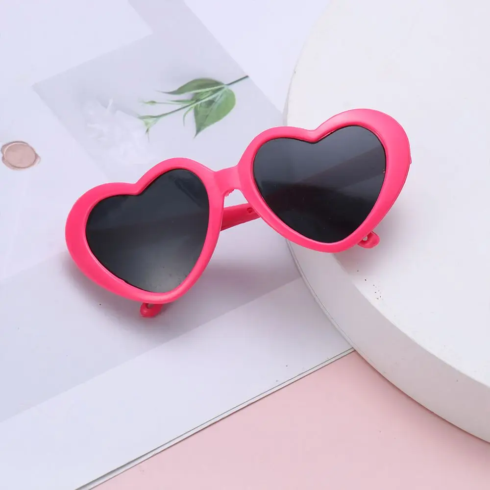 Doll Eyewear Accessories Heart Miniature Sunglasses Candy Color Frame Doll Glasses Toys For 60CM Dolls Dress Up