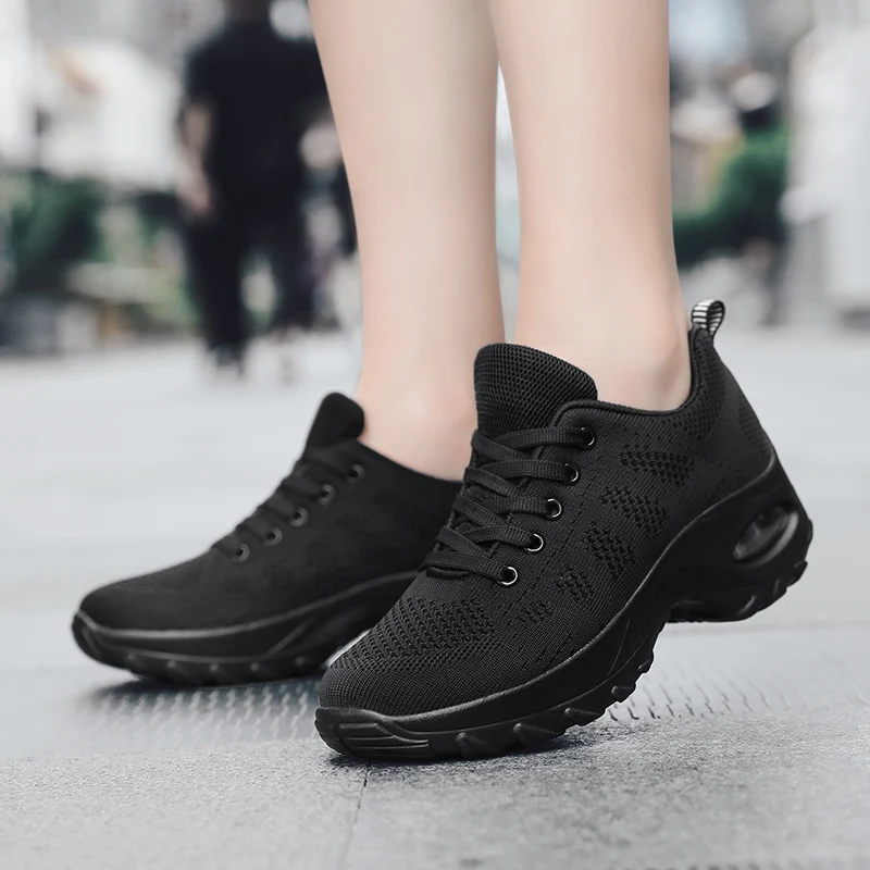 Fashion Casual Women Heighten Comfortable Mesh Breathable Walking Ladies Shoes Air Sneakers womens sneakers