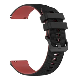 Two-Tone Silicone Watch Band Strap for 22mm (Black Red)