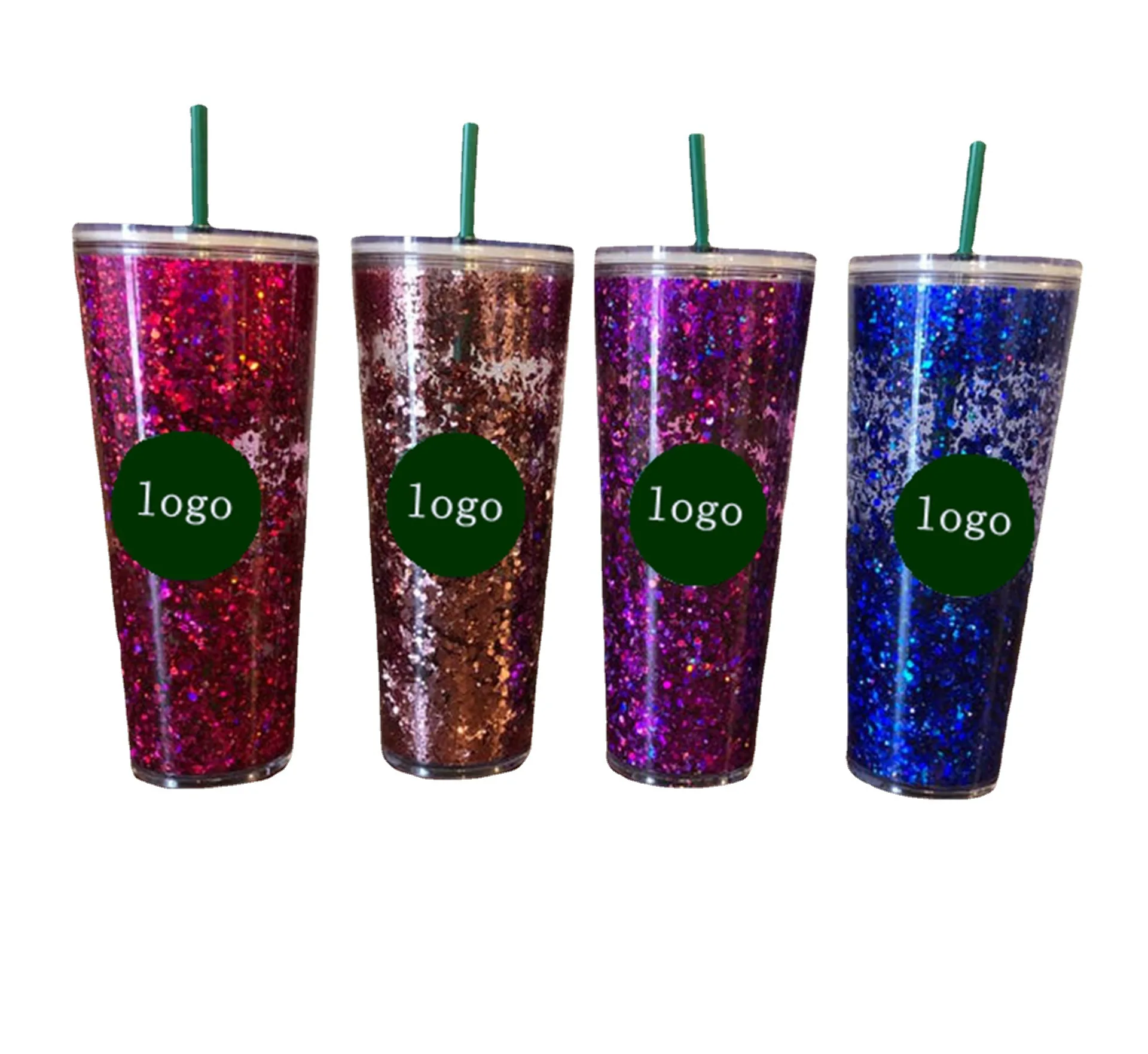 4 Pcs Double Layer Sippy Cup Kids Cups Straws Lids Travel Coffee