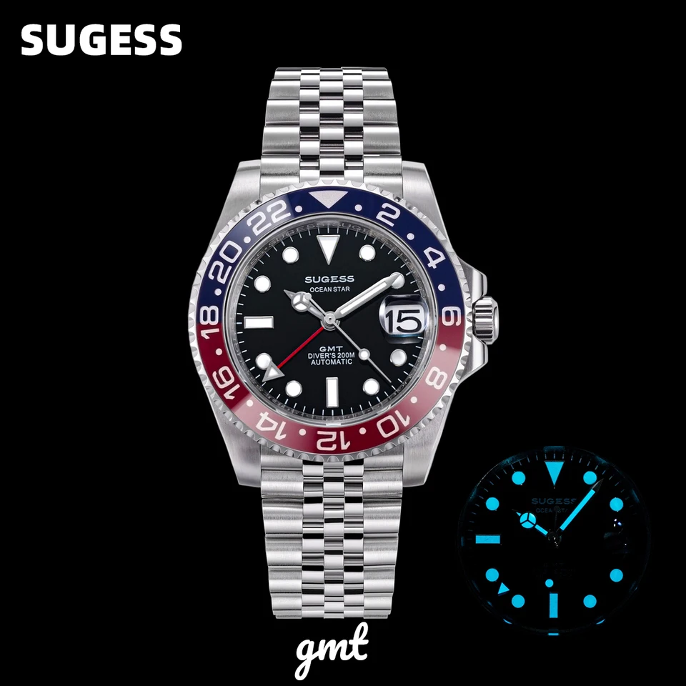 Sugess GMT Diving Watch of Men Automatic Mechanical