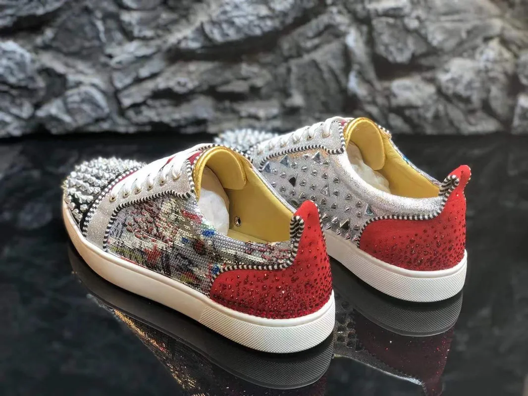 mens red sole trainers