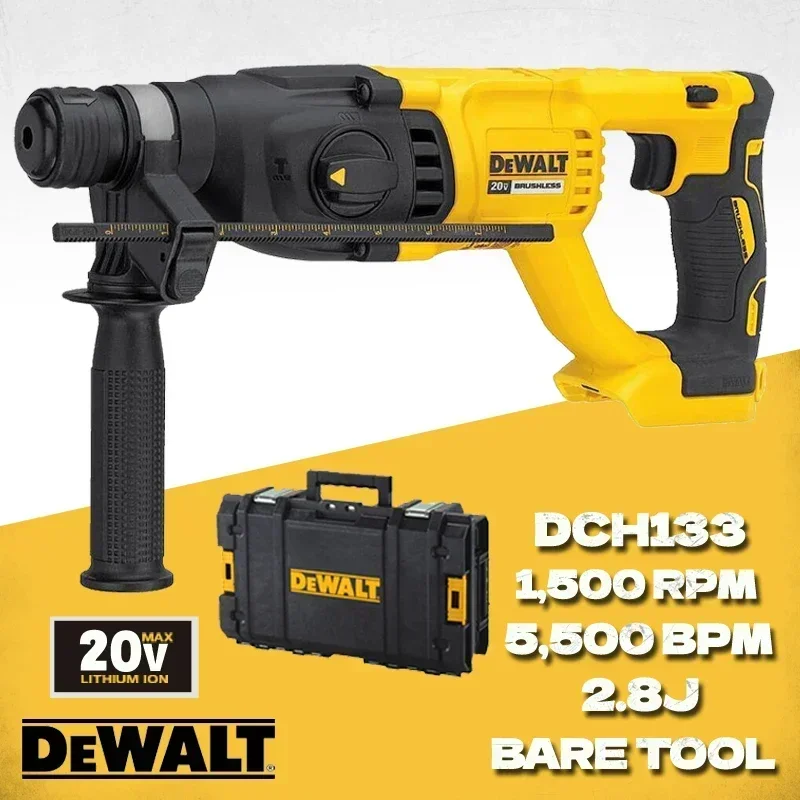 Electric Hammer Drill Electric Jackhammer Dewalt Brushless Rotary Hammer DCH133 20V MAX XR Variable Speed Multifunctional Industrial Rechargeable Impact Drill Power Tools