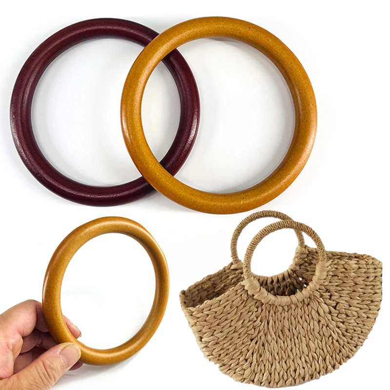 

Round Shaped Wooden Bag Handle DIY Handbag Replacement Handles women Tote Bag Handcraft Belt Strap Bag accessories