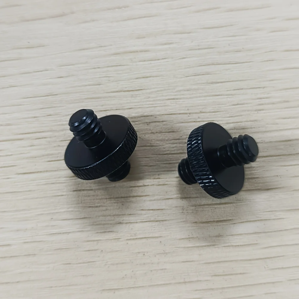 1/4" Male to 1/4" Male Threaded Tripod Screw Adapter Double Head Stud Standard Mounting Thread Converter for Camera Tripod Mic