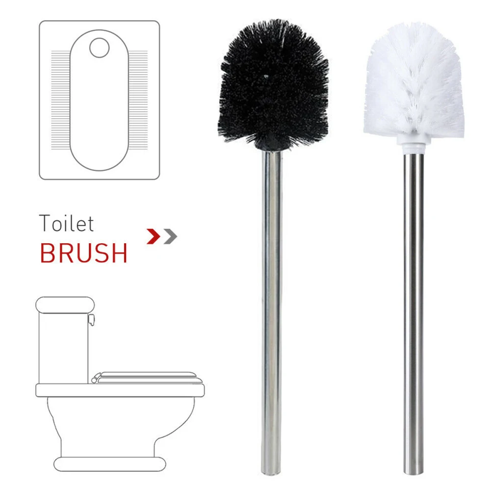 Scrubbers Toiletborstel Badkamerkop & Handvat Roestvrijstalen Chromen Reinigingsspiraal Ontwerp Huishoudelijke Producten