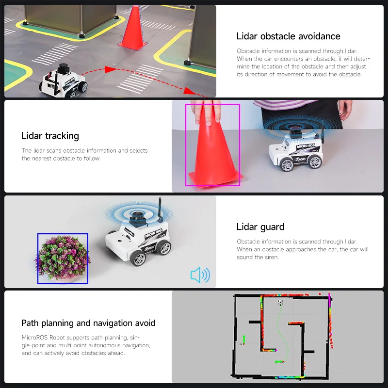 Micro ROS Robot educativo Auto ROS2-Humble PC Sistema di macchine virtuali AI Lidar SLAM Mappatura di navigazione Kit elettronico fai da te - immagine 3