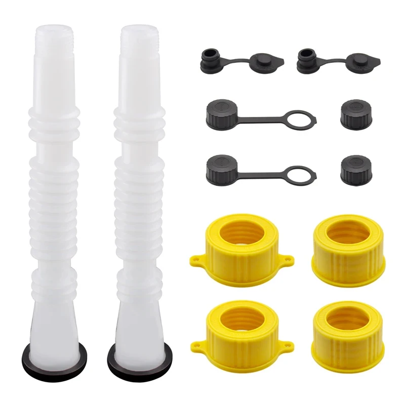 2 Sets Car Gas Can Spout Nozzle Vent Kit High Quality Plastic Replacement Gas Cans Old Style Cap Gas Tank Nozzle Car Accessories