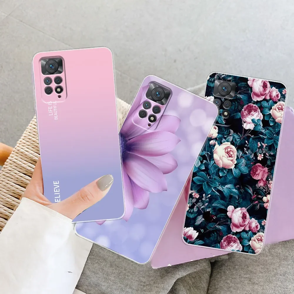 Custodia Trasparente DESSEN Per Xiaomi Redmi Note 11 Pro 5G/4G - TPU Morbido Antiurto, Finitura Galvanica, Colore Lavanda - 3