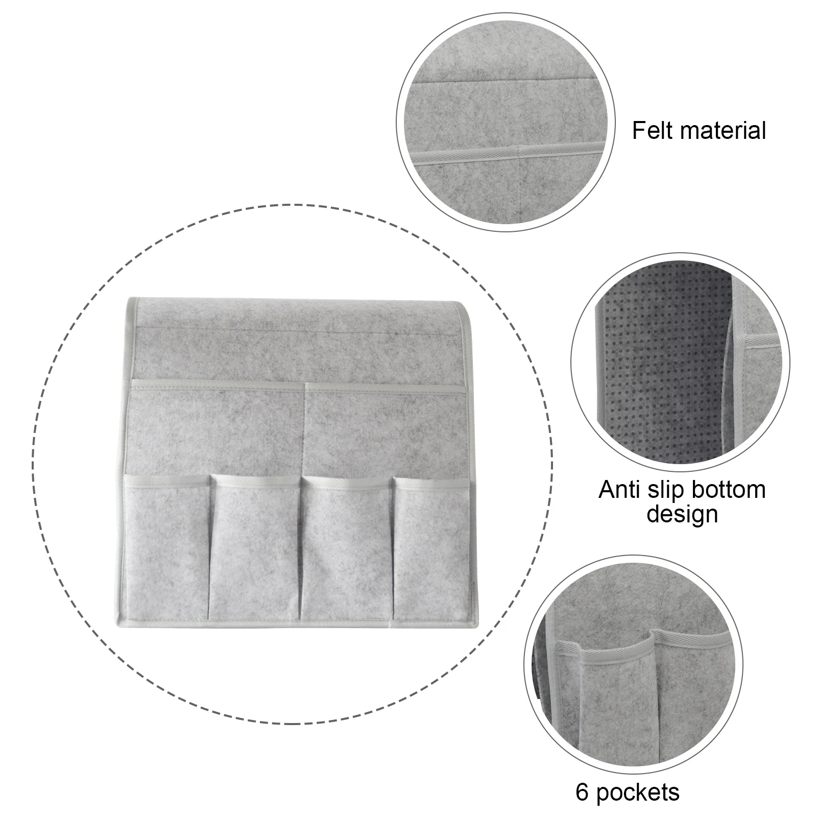 Felt Armchair Organizer with 7 Pockets for Sofa