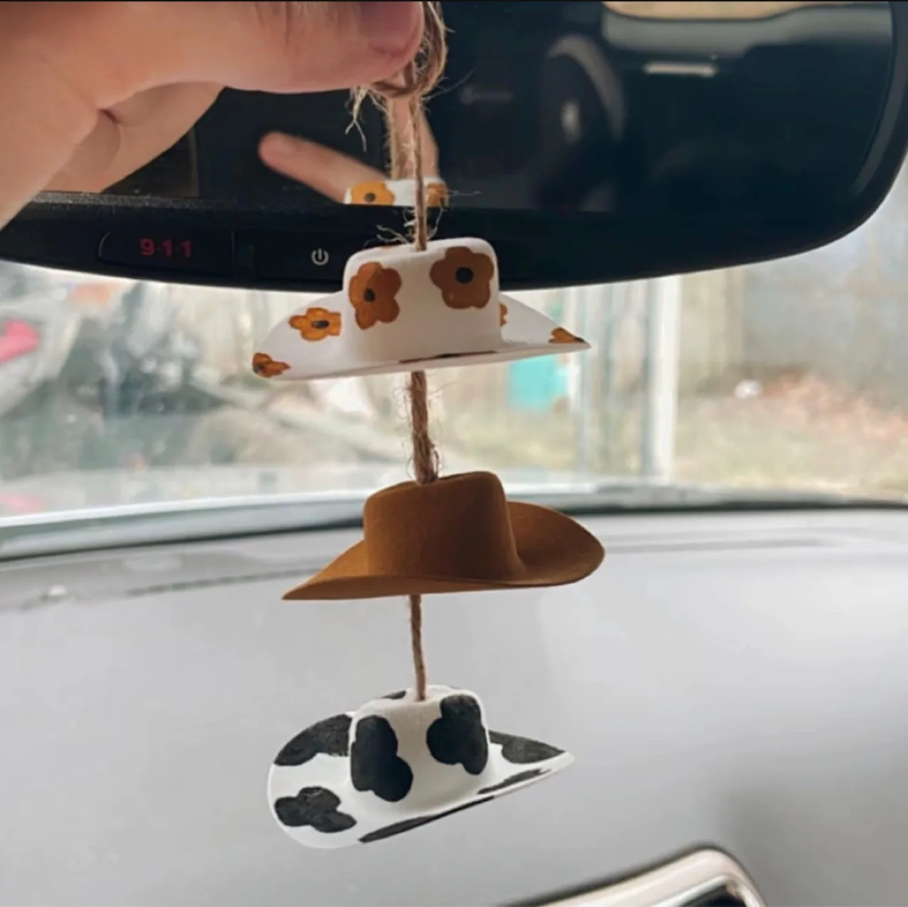 Mini Cowboy Cowboy Hat Car Charm Cowboy Hat Car Decoration