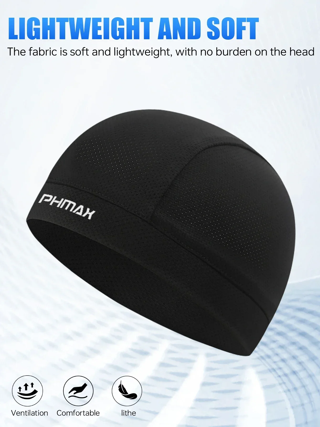 PHMAX Ice Silk Fahrradkappe, Sonnenschutz, Sportkappe, Sommer, leicht, schnell trocknend, Fahrradkappe, Fahrradmaske, atmungsaktives Bandana – Detail 3