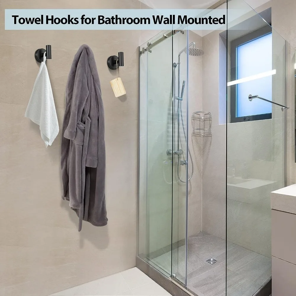 Towel Hooks Garment Hooks Bath Towel Hooks SUS 304 Stainless Steel Storage Holder Hook Heavy Duty Coat Hanger Bathroom Livingroom Wall Mounted Wall Hook