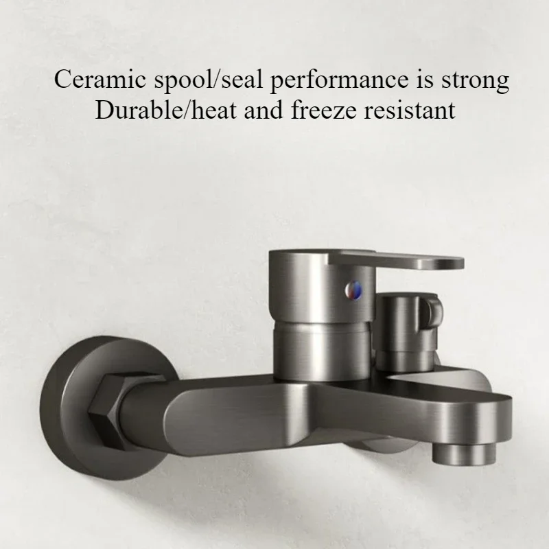 Household Shower Faucet Bathroom Hot and Cold Water Bath Mixer Bathtub Tap Brass Bathroom Fixture Brass Shower Faucet 3