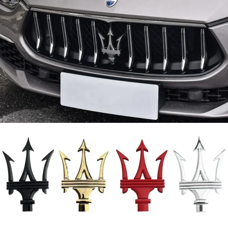 

Car Front Grill Badge Emblem Sticker For Maserati Quattroporte Ghibli Cinqueporte Levante Trident Auto Styling Refit Accessories