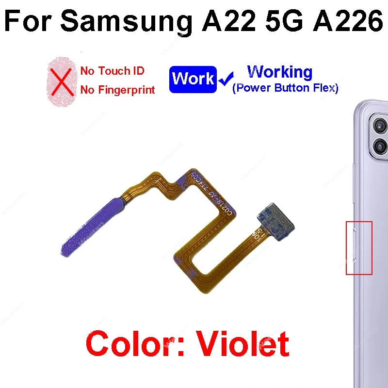Premium Fingerprint Sensor Flex Cable with Power Button - Replacement Parts