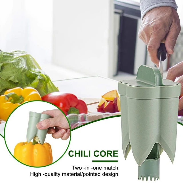 Pepper Corer Chili Seed Remover Twist Seed Bell Core Separator Cutter  Jalapeno Peppers Cucumber Tomato Deseeder Kitchen Tool - AliExpress