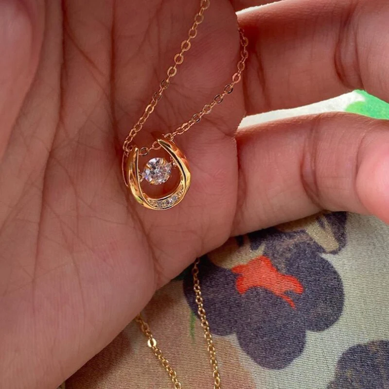 

Прямая поставка, ожерелье в форме подковы из стерлингового серебра 925 пробы с полным цирконием, колье в форме лошади, Изящные Ювелирные изделия, подарок для женщин