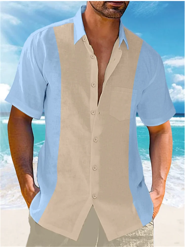 Men's Summer Casual Short Sleeve Shirt Beach
