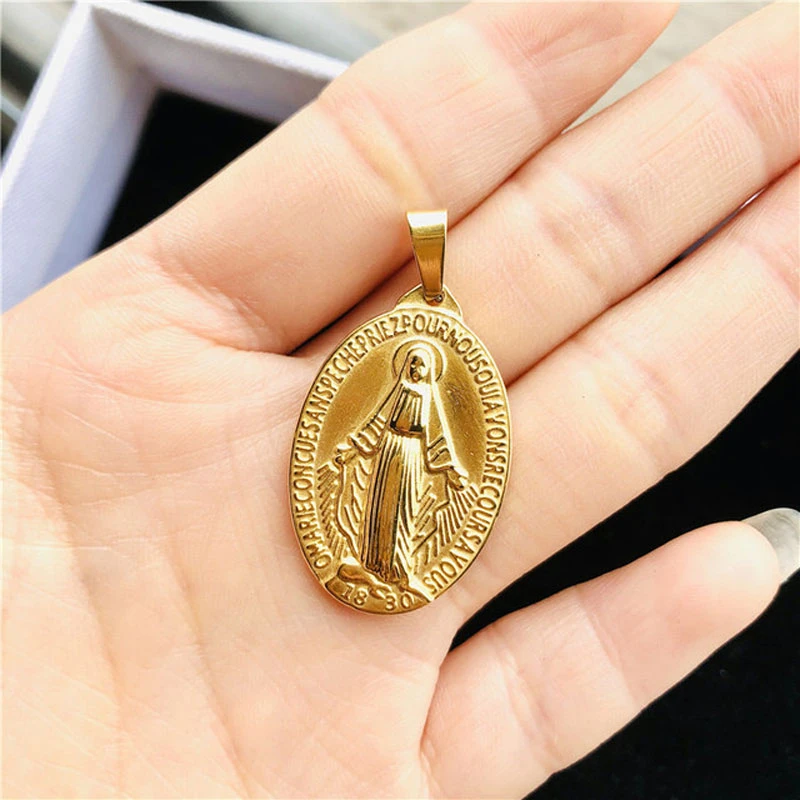 Vintage Medalla Virgin Mary Pendant Charm For Diy Making Necklace Metal Medallion Virgin Mary For Making Jewelry 20 - Charms AliExpress