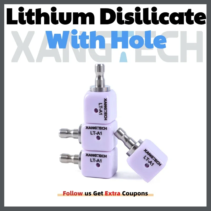 XANGTECH mit Loch 4 Stück A16 Zahnimplantat Lithium-Disilikatglas Keramikblöcke HT/LT für CAD CAM Porzellan Veneers
