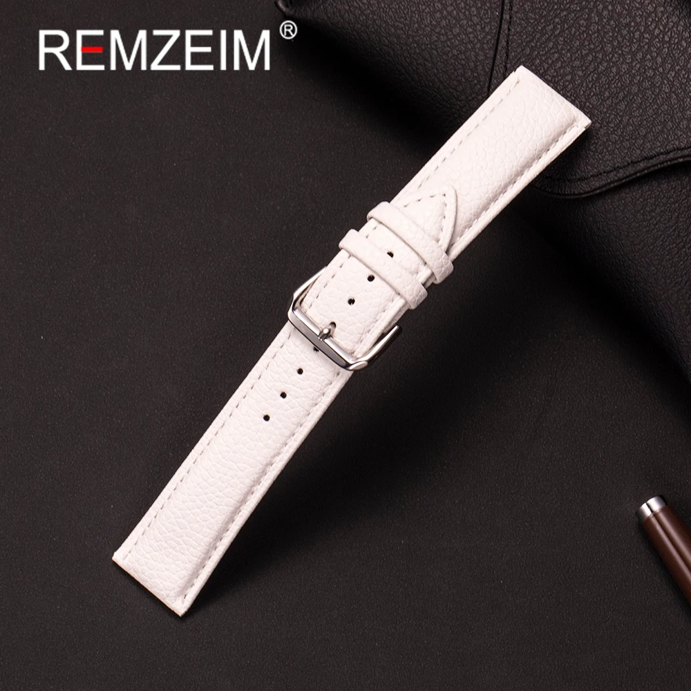 Elegant Lichee Pattern PU Leather Wristwatch Strap - Unisex Replacement Watchband Accessory