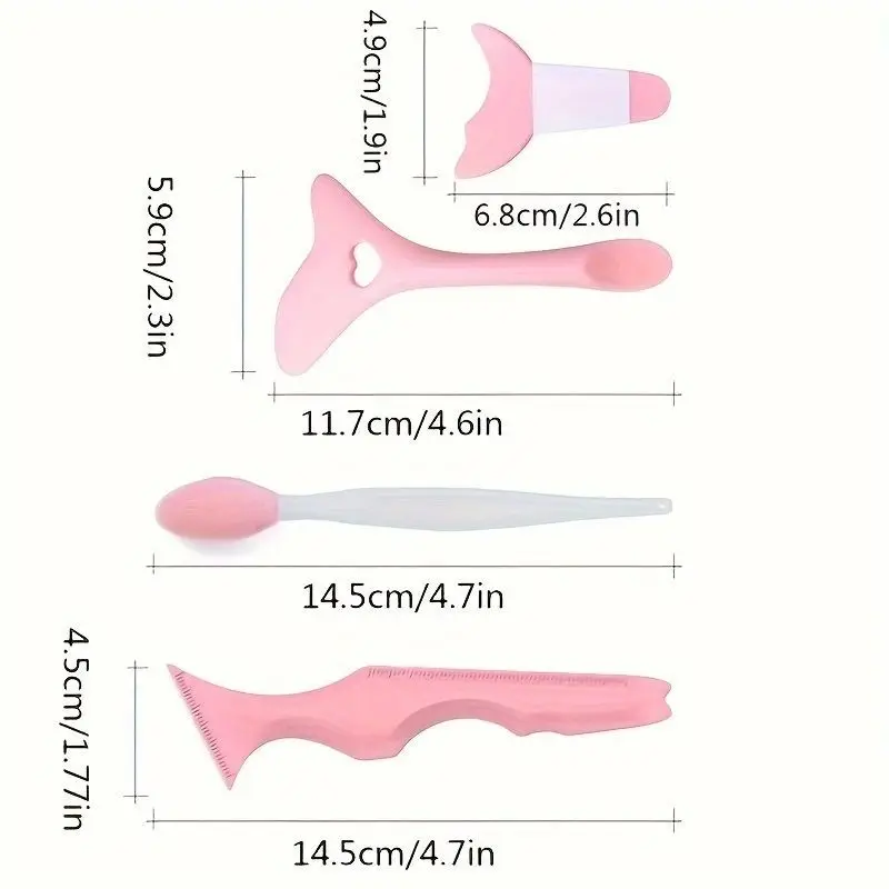 Beauty Eyelashes & Brows Eyeliner Stencil Set 4pcs Multifunctional Silicone For All Skin Types