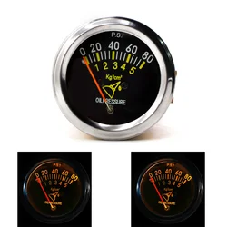 52mm 2 inch mechanical car 0-80 PSI oil pressure gauge automobile  sensor metric table