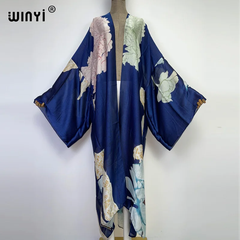 

Женское пляжное кимоно с длинным рукавом, свободное Повседневное платье в стиле ретро, с принтом, в богемном стиле, лето 2022