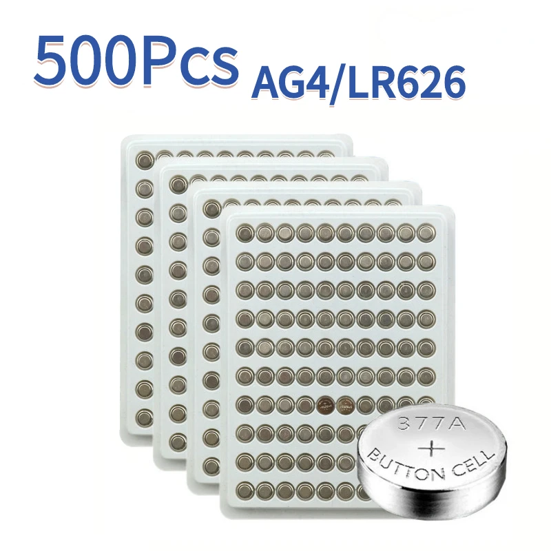 

500Pc/Lot 1.5V AG4 377 LR626 SR626SW Button Cell Batteries AG4 377 LR626 SR626SW AG4 Coin Cell Batteries for Toy Battery Watch