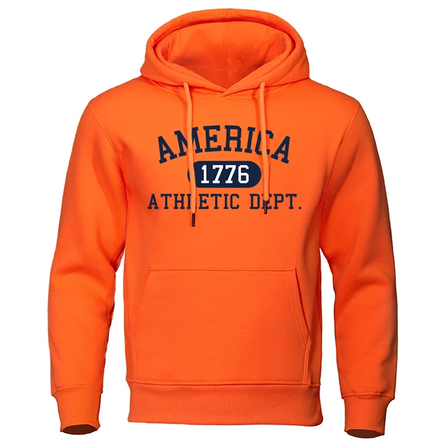 America 1776 Athletic Dept Letter Print Mans Hoodies: Timeless Style and Unmatched Comfort