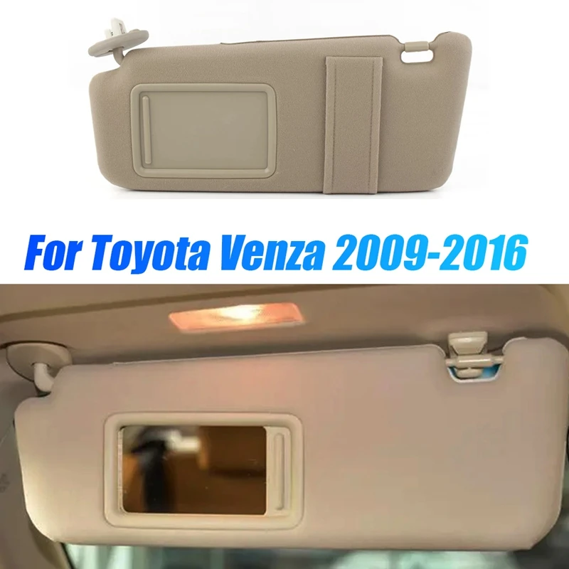 

1Pair Beige Sun Visor With Mirror Cover Trim Replacement Parts For Toyota Venza 2009-2016 Sunshade 74320-0T021-A1 74310-0T022-B1