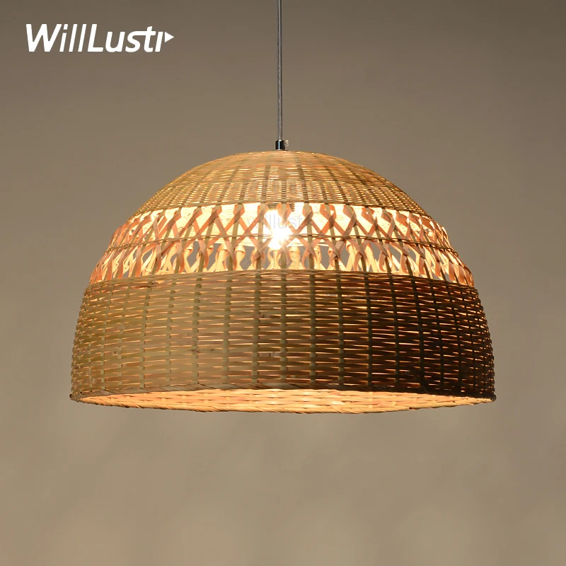 

Bamboo Pendant Lamp Dining Living Room Suspension Light Handmade Hollowed-out Work Hotel Restaurant Hanging Ceiling Chandelier