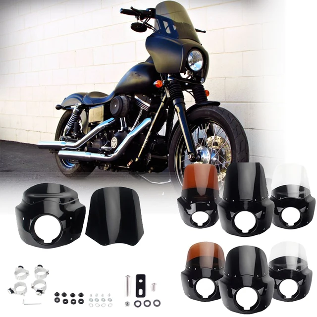 Motorrad Schwarz Scheinwerfer Verkleidung w/ Trigger-Lock Montage Kit Für  Harley Softail Street Bob 114 Standard Low Rider 2018-2022 - AliExpress