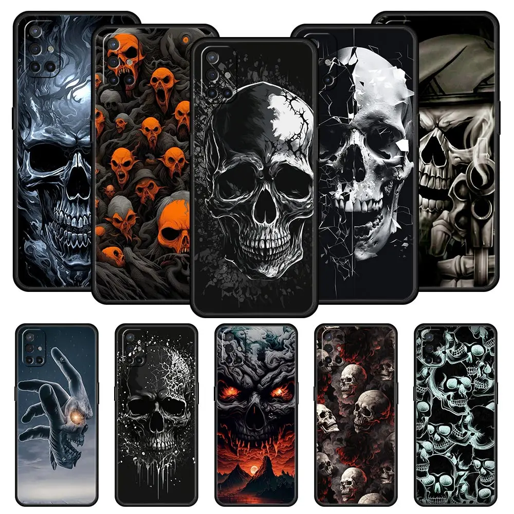 Soft TPU Terror Black Skull Design Phone Case