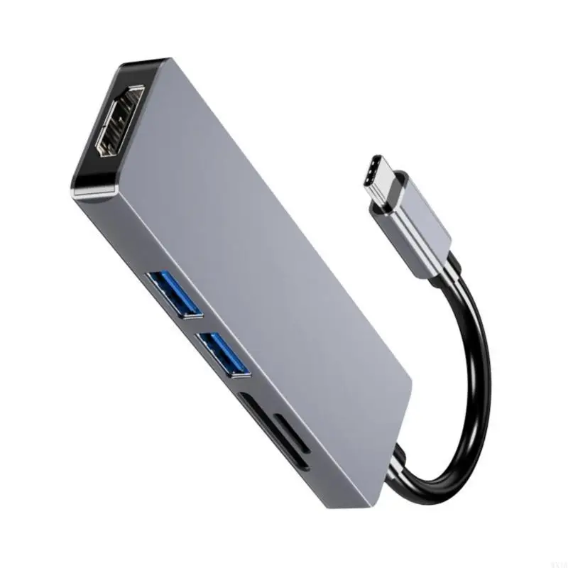 WXTA USB Docking Station Digital Multiport Adapter Dongle USB C HUB Splitter for Laptop C Dongle with USB2.0 Port