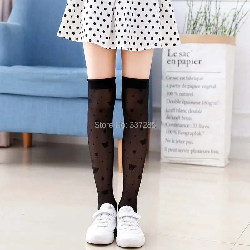 

Baby infant Summer dot lace Kids over Knee High Long Socks for girls embroidery kitty Cat Butterfly princess Student Stockings