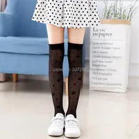 princess girls Summer White Student school stockings Kids over Knee High Ultra thin transparent baby Cat Butterfly long Socks 2