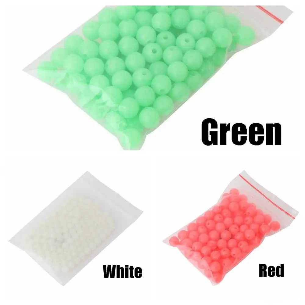 100pc/bag Plastic Fishing Floats Beads For Night Fishing Luminous Light Glowing Balls