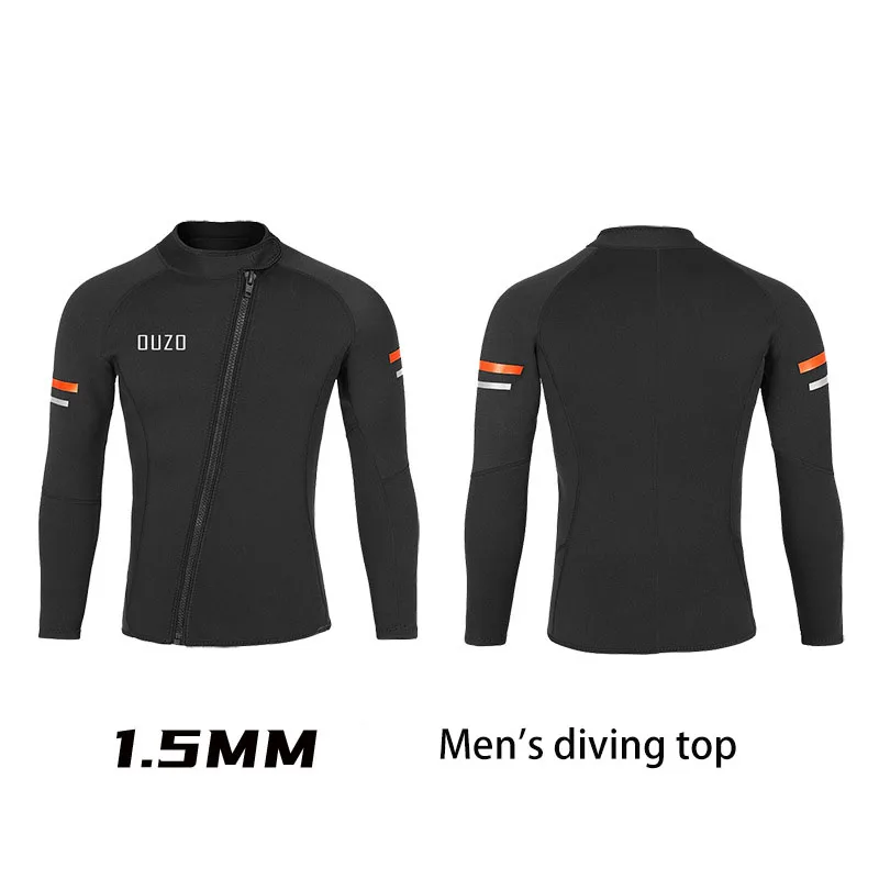 Veste coupe-vent à manches longues pour homme, vêtements de plongée sous-marine professionnels, pantalon de pêche en néoprène, surf imbibé, fente de 1.5mm