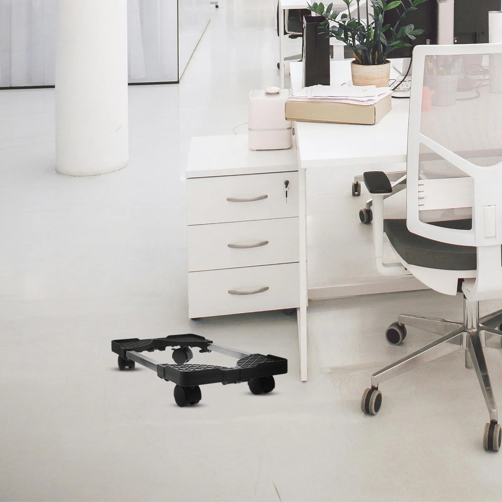 4개의 부드러운 바퀴가 있는 데스크탑 타워 컴퓨터용 PC 스탠드, 책상 아래 바..