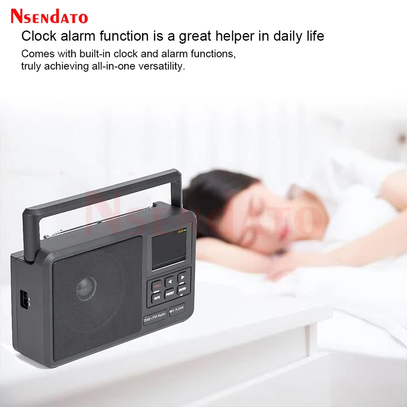 DAB FM Radio Portable with Alarm clock LCD Display Bluetooth-Compatible5.0 Digital Radio DAB FM Audio Player Receiver For USB TF